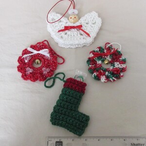 Handmade Crochet Christmas Ornaments or Package Decorations