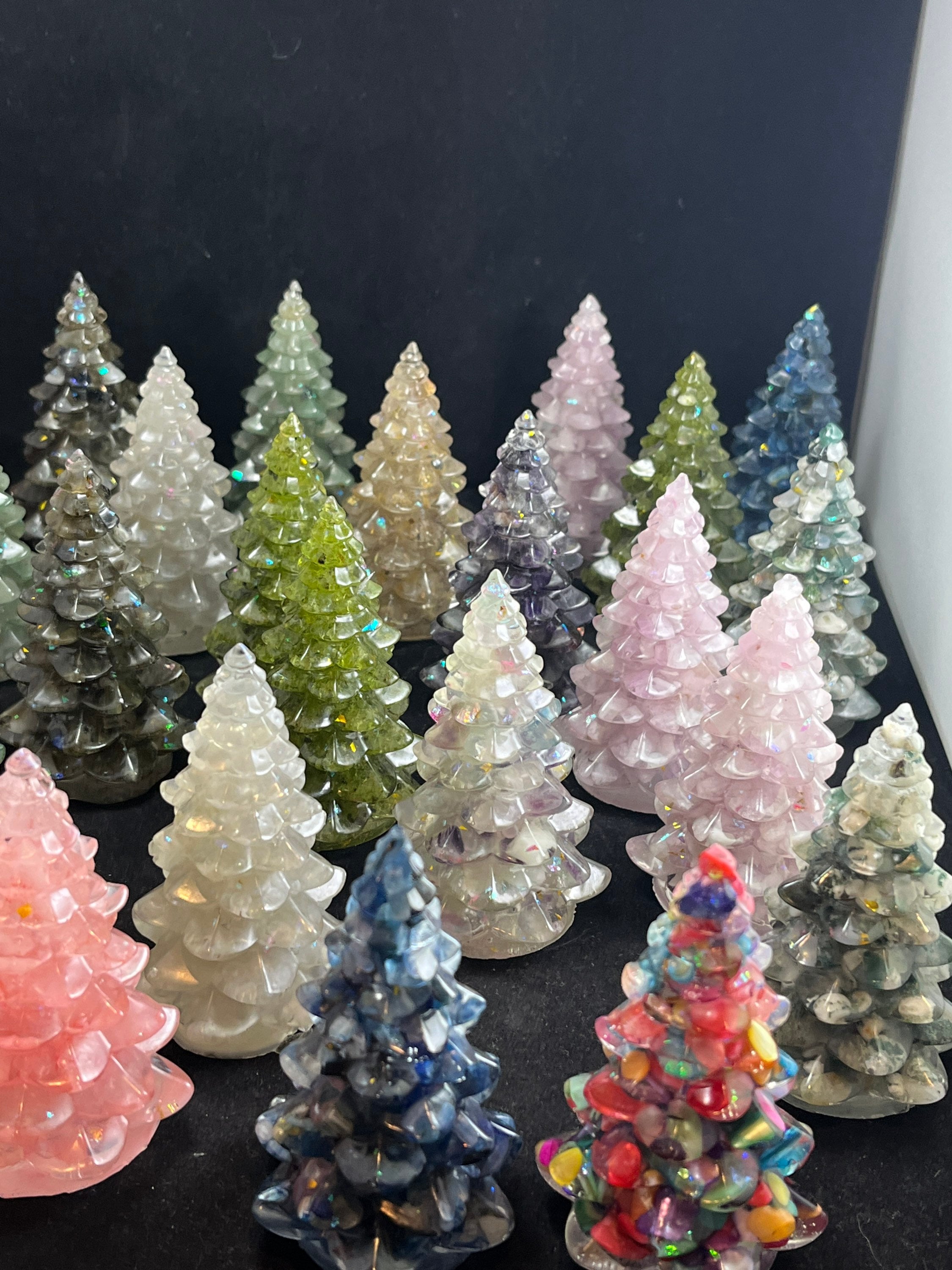 Crystal Christmas Trees/chip Filled Christmas Tree/crystal Etsy