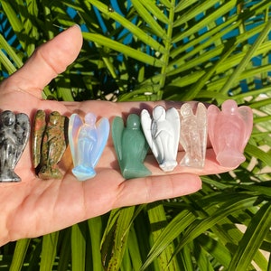 Pocket Crystal Angels/ Hand Carved Crystal Angel Figurines/ Healing Crystals/ E2930