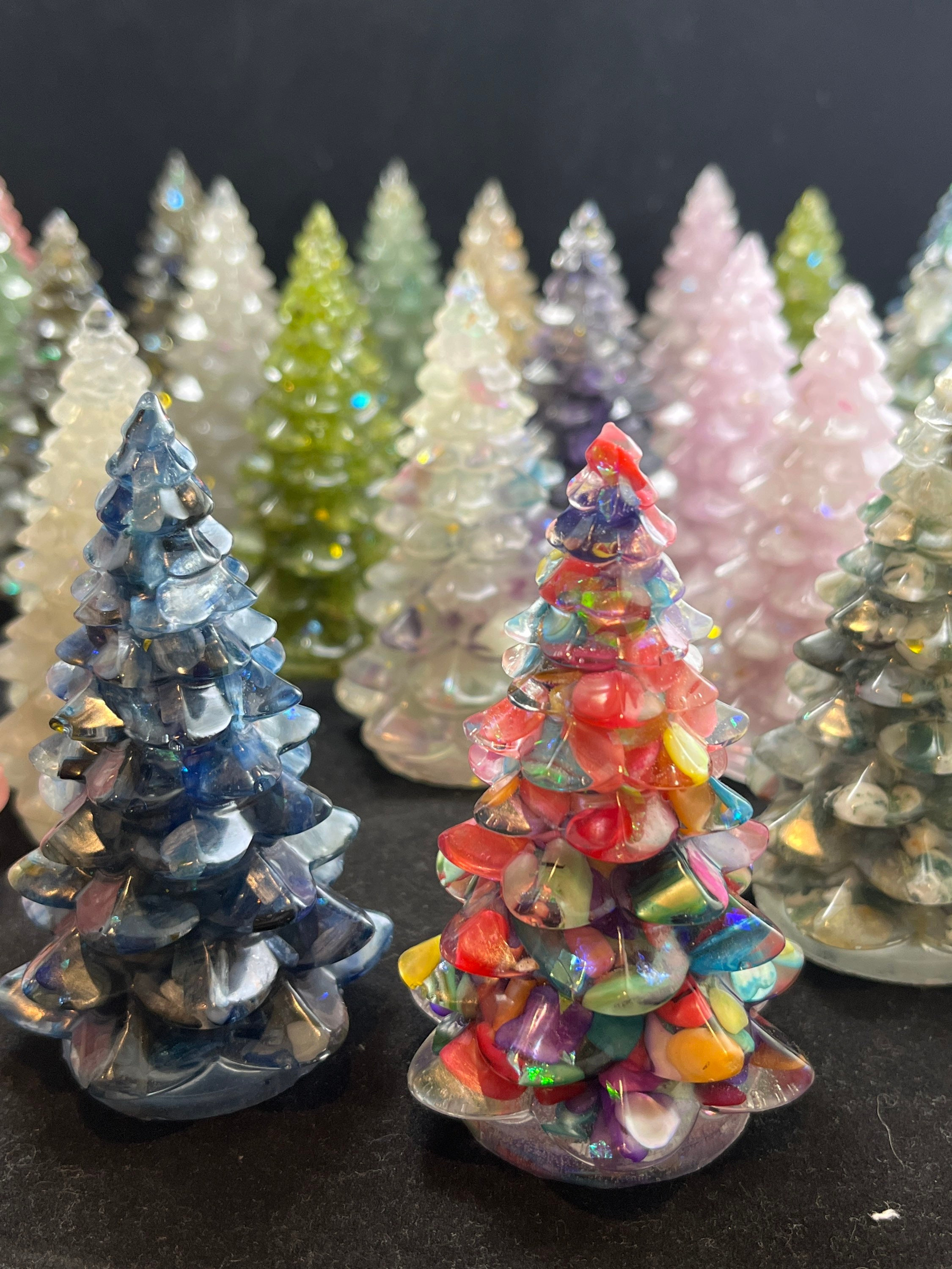 Crystal Christmas Trees/chip Filled Christmas Tree/crystal Etsy