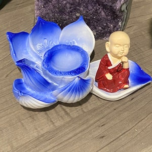 Lotus Budda Sphere Stand/ Lotus/Budda/ Crystal Sphere Stand/ Zen Decor/ E3067