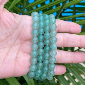 Gorgeous Green Aventurine Bracelet and Tumble set/ Green Aventurine/Crystal Bracelets E3057