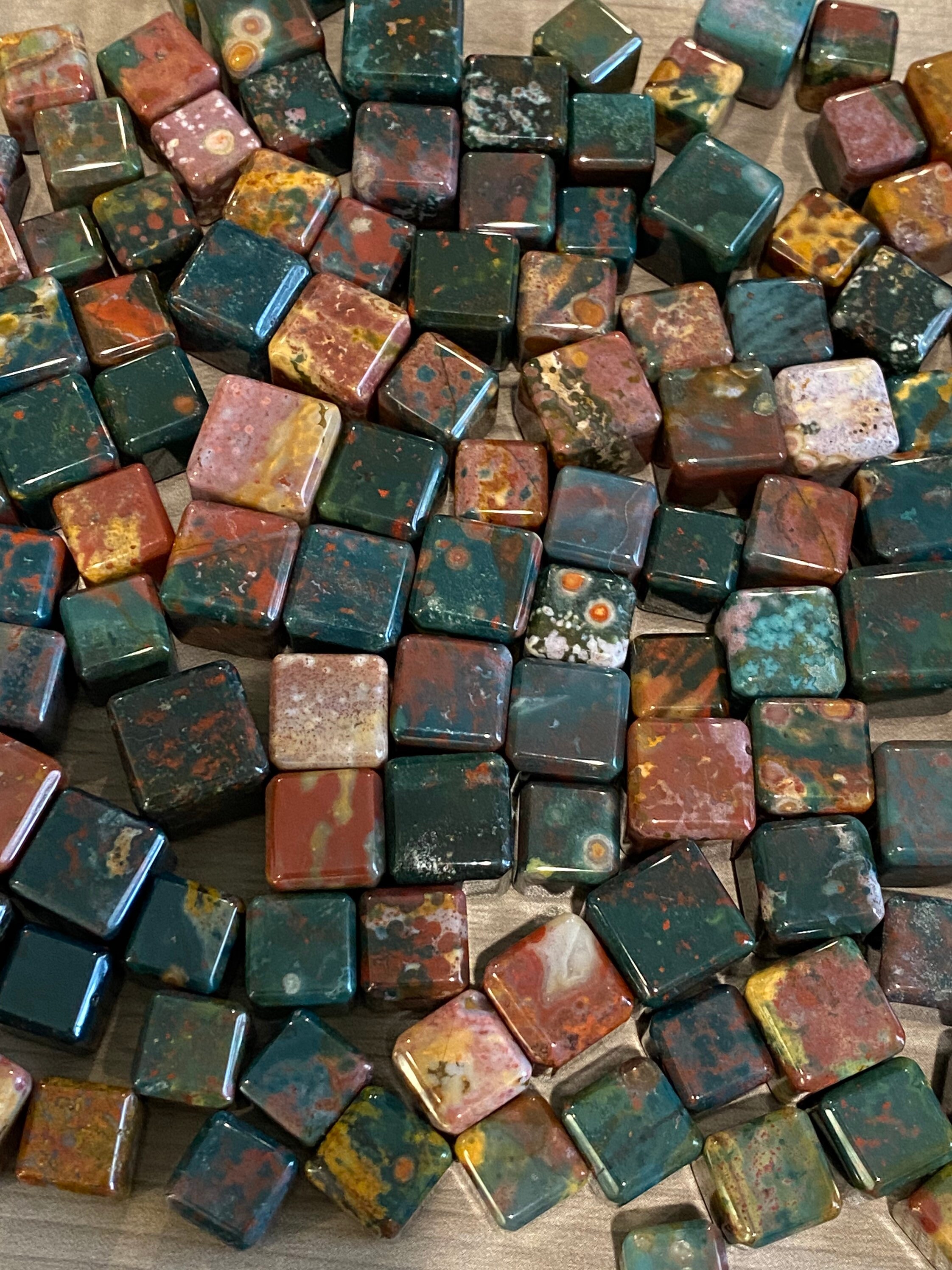Colorful Ocean Jasper Cubes / Metaphysical/oj E468 Etsy UK