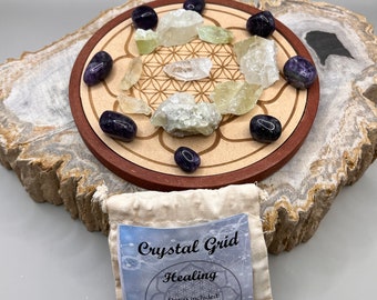Healing Crystal Grid Set/Crystal Grid/Intention /E3002