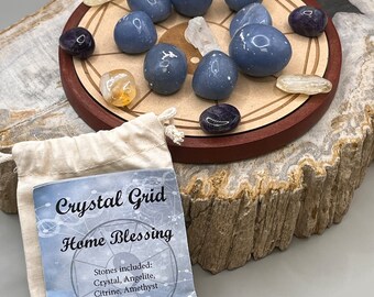 Home Blessing Crystal Grid Set/Crystal Grid/Intention /E3003