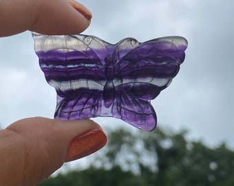 Beautifu Hand Carved Fluorite Butterfly/ Fluorite/ metaphysical /