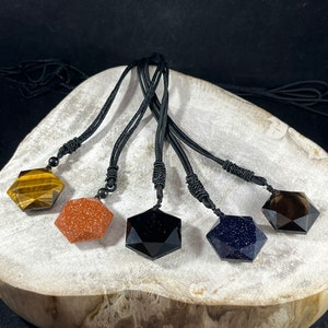 Crystal Hexagon Neckace/ Hexagon/Crystal Necklace/ E3015