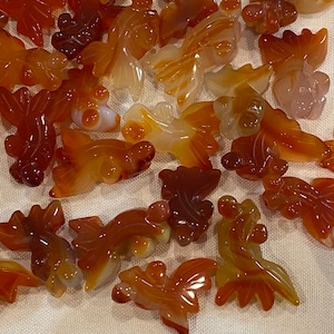 Carnelian Goldfish/ Koi Figure /Pendant / Crystal Fish / Hand Carved Crystal Goldfish/ Good Luck/ Abundance /Bead E2853