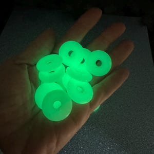Green Glow in the Dark Donut Pendant