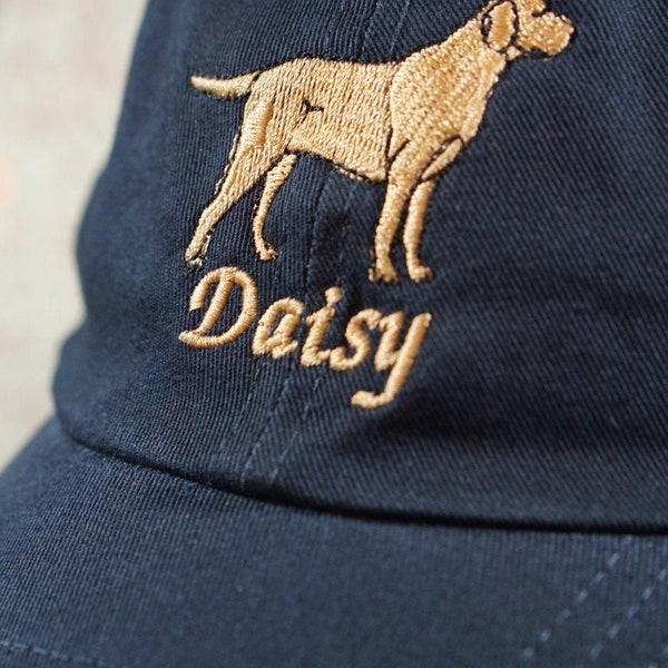 CUSTOM Add Your Dogs Name!!! Black Labrador Retriever Dog Hat Embroidered Men Women Mom Dad Cap