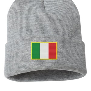 CUSTOM Embroidered Italy Flag  Beanie Hat shirt Patch Italian Thats Amore soccer Sicilian