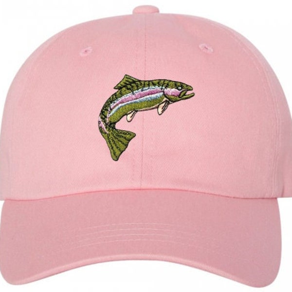 CUSTOM Trout Fishing embroidered cap baseball hat lover gift mom cap dad mom for lover Fisherman Fish Bait