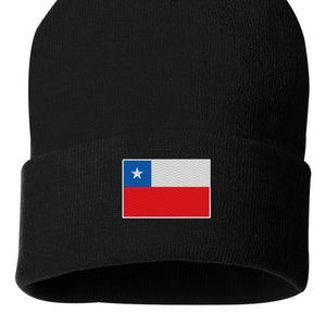 CUSTOM Embroidered Chile Flag  Beanie Hat shirt Patch Chilean soccer