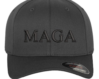 CUSTOM Embroidered FLEXFIT Republican MAGA Make America Great Again Hat Party Pin flex fit 1  Gop