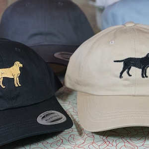 CUSTOM Labrador Retriever Dog Various Breeds Yellow/Silver/Black/Chocolate  Hat Embroidered Men Women Mom Dad Cap