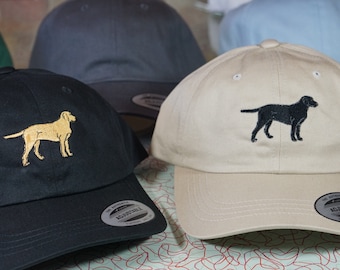 CUSTOM Labrador Retriever Dog Various Breeds Yellow/Silver/Black/Chocolate  Hat Embroidered Men Women Mom Dad Cap