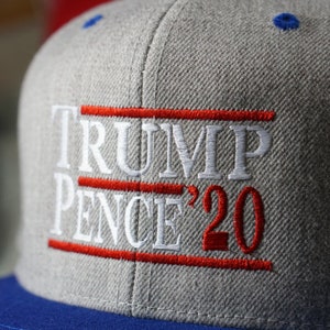 CUSTOM Embroidered Trump Pence 2020 Snapback hat Presidential Election Maga Republican