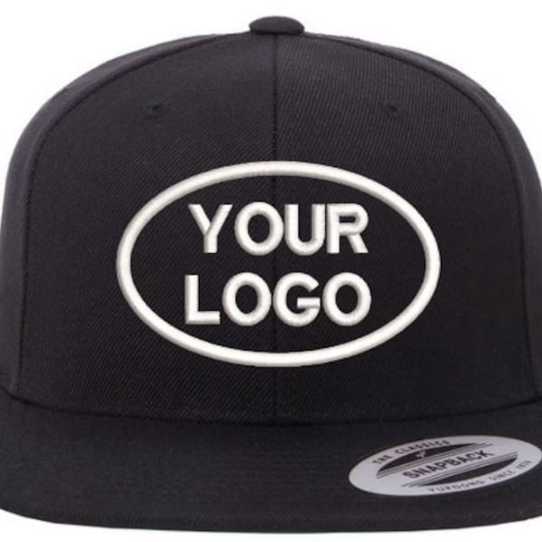 Your Logo Custom FLATBILL Snapback Hat / Yupoong Classic Snap Back Caps / Personalized Embroidery / Custom Baseball Cap / Bachelor Hats