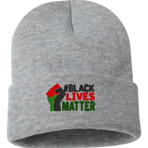CUSTOM Embroidered Fist Black Lives Matter Beanie Baseball Cap Embroidered Cotton Adjustable Hat Equality BLM Brutality