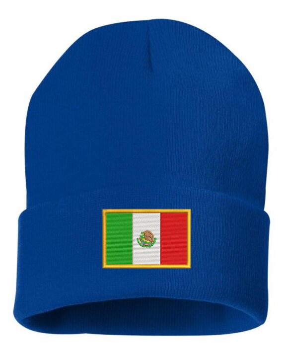 CUSTOM Embroidered MEXICO Flag Beanie 