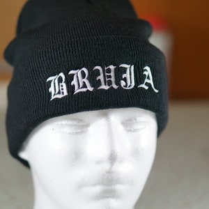 帽子 LAST NEST old english letter knit cap LAST NEST old english letter knit cap