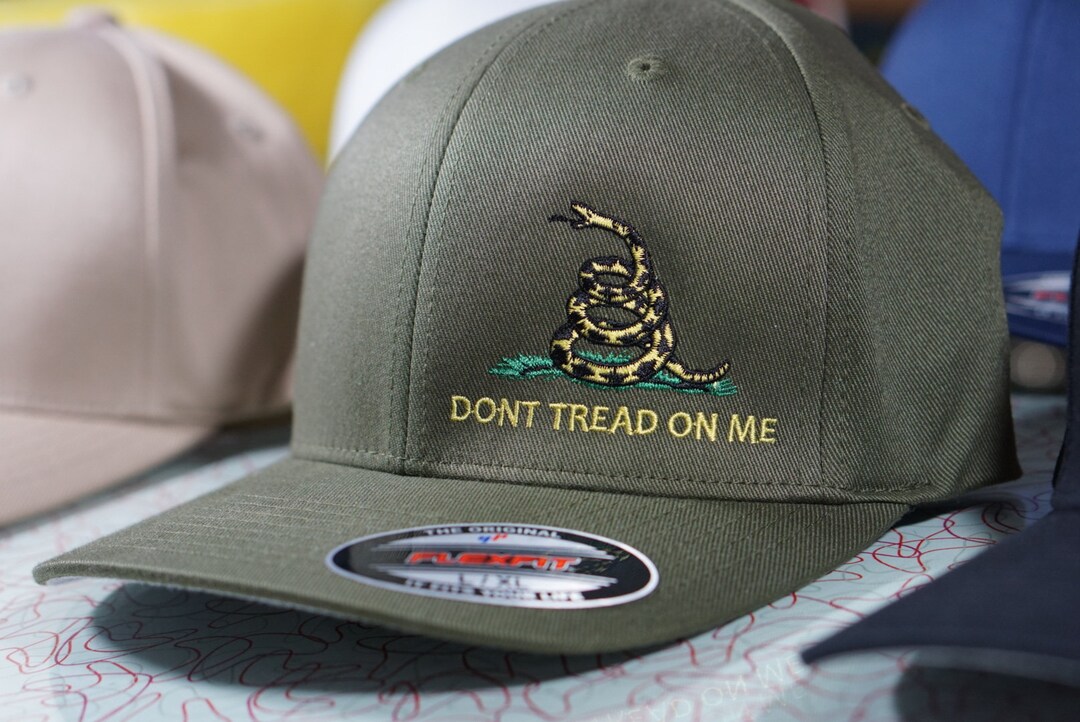 CUSTOMIZABLE Embroidered Don't Tread on Me FLEXFIT Hat 1776