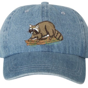 CUSTOM Raccoon Wildlife Hat Embroidered Men Women Mom Dad Cap