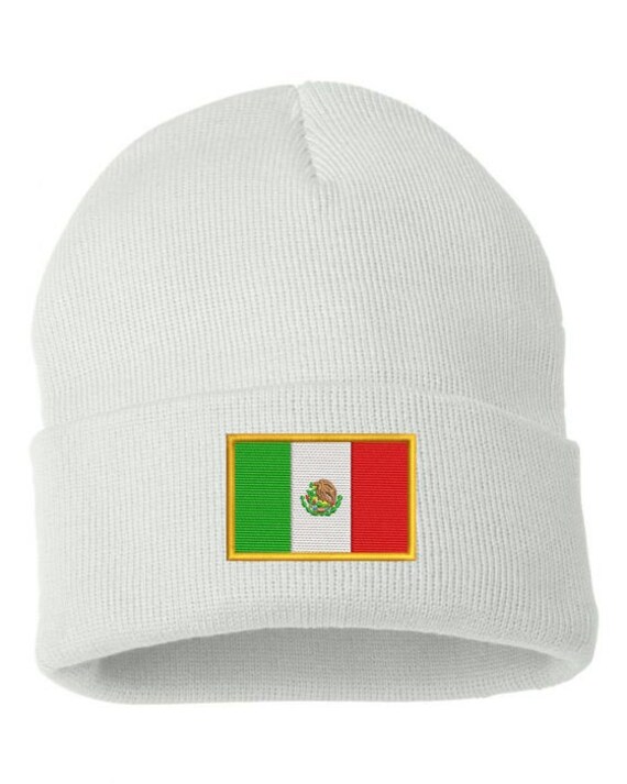 CUSTOM Embroidered MEXICO Flag Beanie 