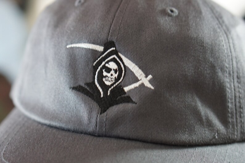 CUSTOM Embroidered Grim Reaper Skull Hat Embroidered Men Women Etsy