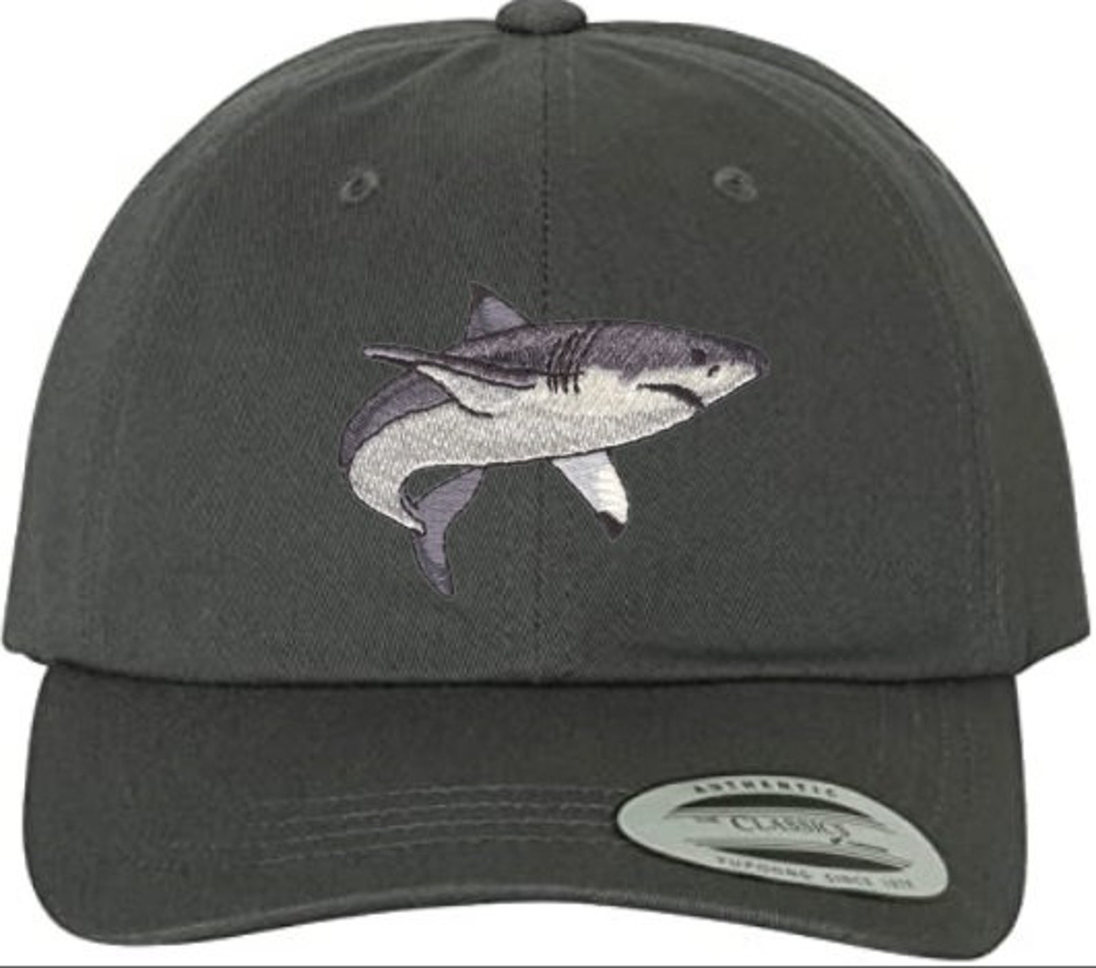 CUSTOM Great White Shark Embroidered Cap Baseball Hat Wildlife Etsy