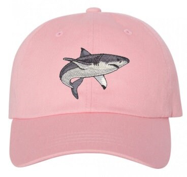 CUSTOM Great White Shark Embroidered Cap Baseball Hat Wildlife Wild ...