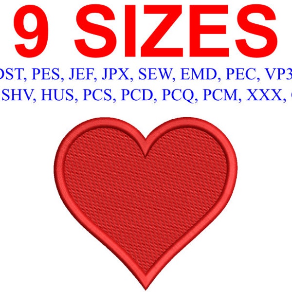 HEART Embroidery Machine File Design Digital Download Hearts Love Corazon Mom valentines day Dst Pes Hus  craft sewing mini shapes