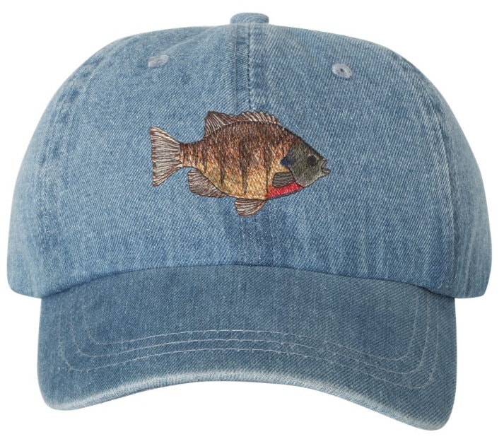 Blue Cap with fish Embroidery AQUA DOC Embroidered Fish Baseball Cap - AQUA DOC® main image 4