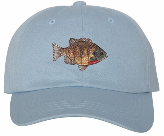 CUSTOM Blue Gill Fishing Embroidered Cap Baseball Hat Lover Gift