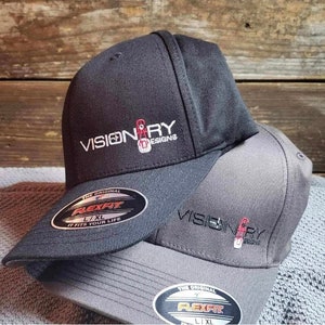 CUSTOM Company Logo Embroidered Hat FLEXFIT Baseball Hat ADD Your Logo Text Cap Flex Fit