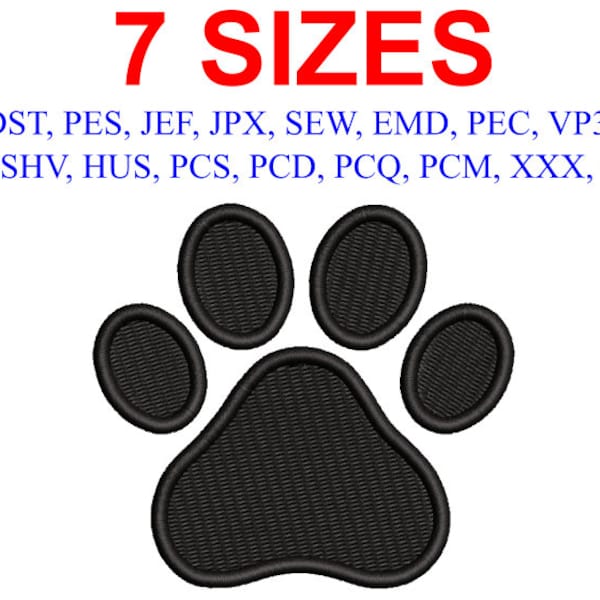 PAW PRINT Embroidery Machine File Design Digital Download Dog lover Cat Puppy Kitten Mom Doggy Love Dst Pes Hus animal craft sewing