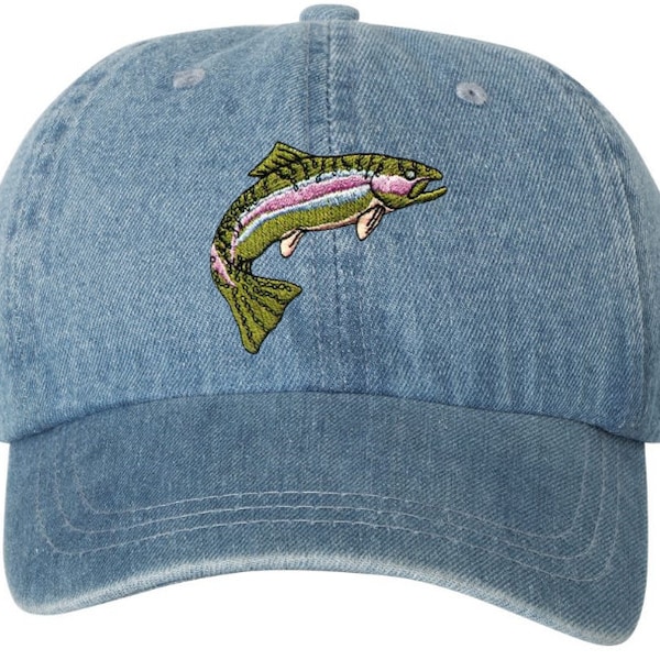 CUSTOM Trout Fishing embroidered cap baseball hat lover gift mom cap dad mom for lover Fisherman Fish Bait