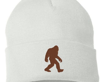 CUSTOM Embroidered Bigfoot Sasquatch Beanie Hat shirt dad Heart Patch Finding Big Foot