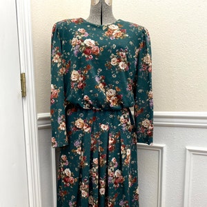 Vintage 1990s A.S. Elliot Floral Dress (Size 14)