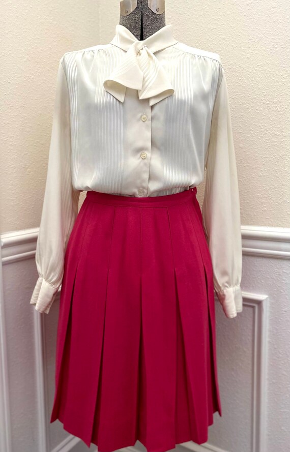 Vintage 1960s Century of Boston Pink Wool Pleated 