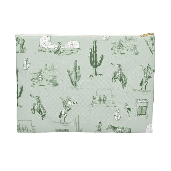 Cowgirl Toile De Jouy  |  Hand-drawn pattern  |. Accessory Pouch