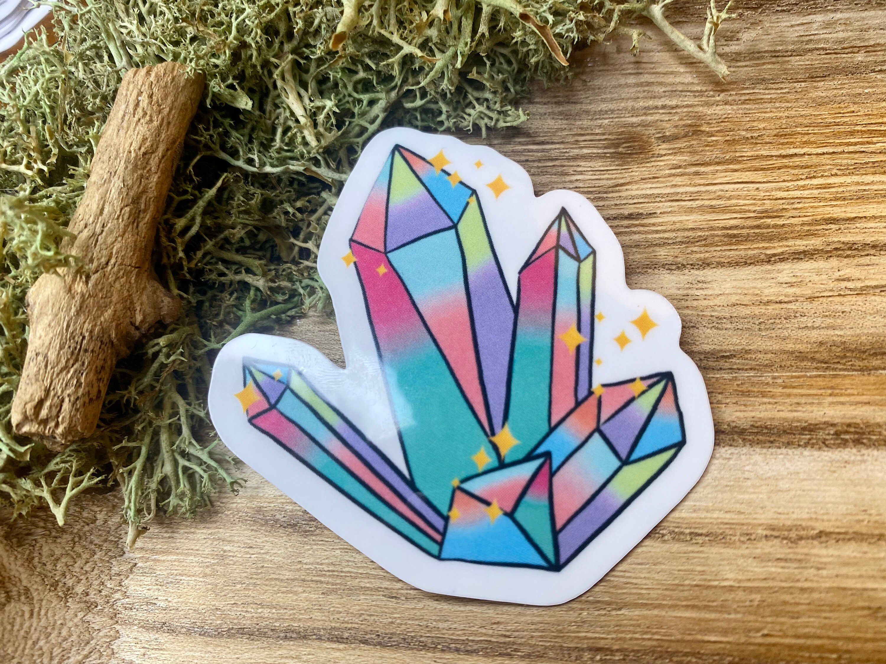 Crystal Sticker, Crystal Cluster Sticker, Rainbow Crystal Sticker ...