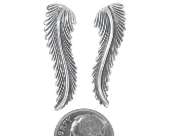 Cast Sterling Silver Leaf Set 1-1/4" 6417 - Indian Jewelry Supplies