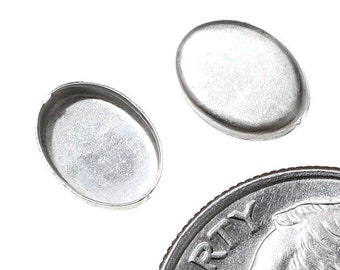 Smooth 5x7mm Bezel Cups Sterling Silver 5mm x 7mm 0042