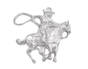 Calf Roper Sterling Cowboy Silver Rodeo Jewelry Part 1/2" 6210