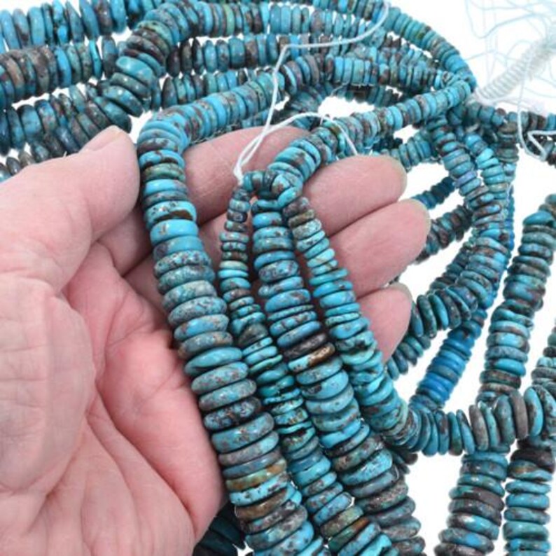 Cut Turquoise Disc Large Graduated Turquoise Disc Beads Deep Blue 5mm to 15mm 5077 - Etsy