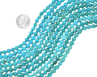Round Turquoise Beads Slightly Freeform Nugget 5-6mm 5192