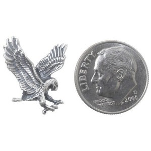Detailed Sterling Silver Eagle Jewelry Ornament 3/4" 6186 - Indian Jewelry Supplies