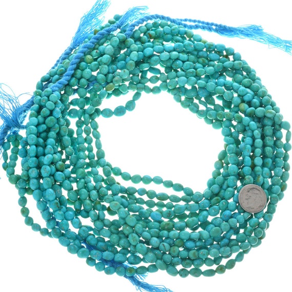 Real Natural Kingman Turquoise Beads 6mm 5167- Indian Jewelry
