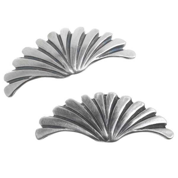 Flared Sterling Silver Fan 1" Wide Set of 2 6056- Indian Jewelry Supplies